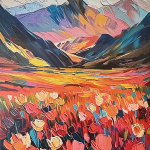 Mountain Field art by juggling daisies